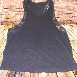 Lace Trim Racerback Tank w/Wide Arm Holes
